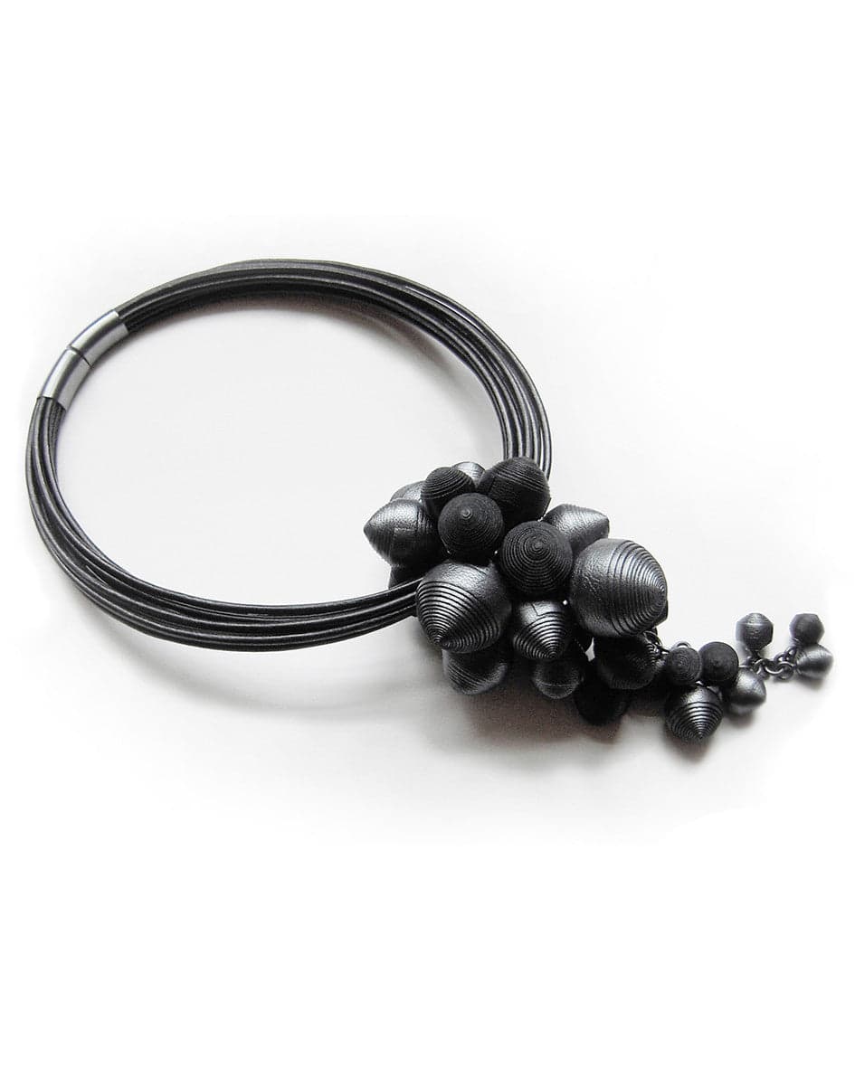 Gray Cluster Swirl Necklace