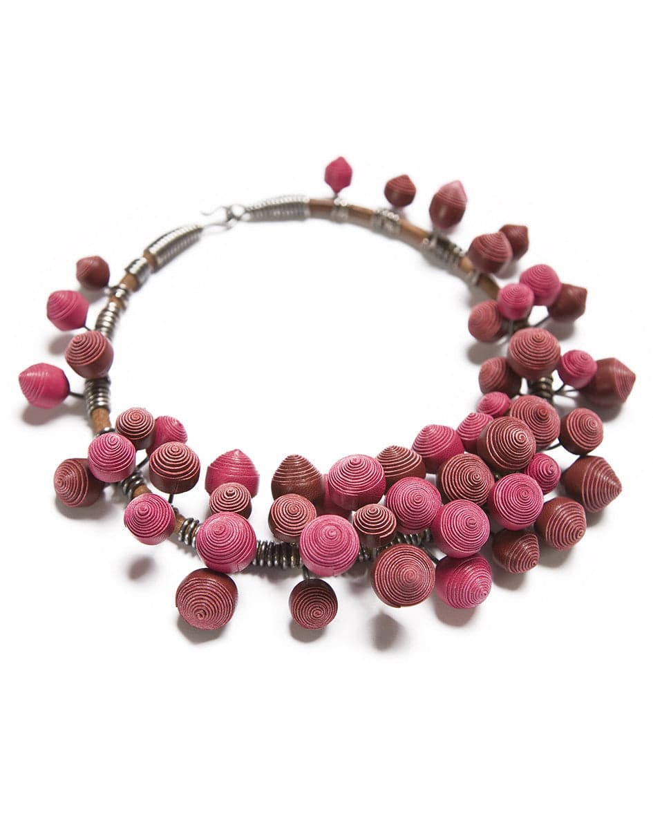 Pink/Red Swirl Necklace